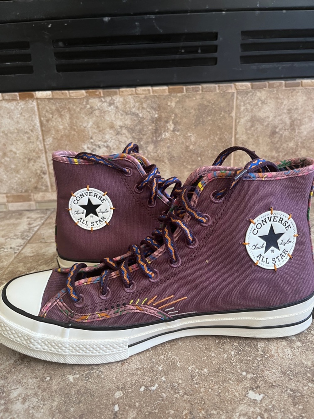 Converse Chuck 70 High ‘Heritage  detail High-Top Sneakers with Multicolor Laces